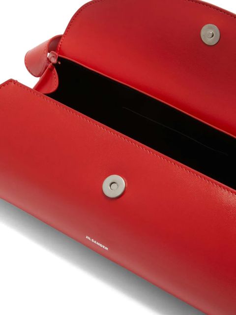 Jil Sander small Cannolo leather shoulder bag - Red