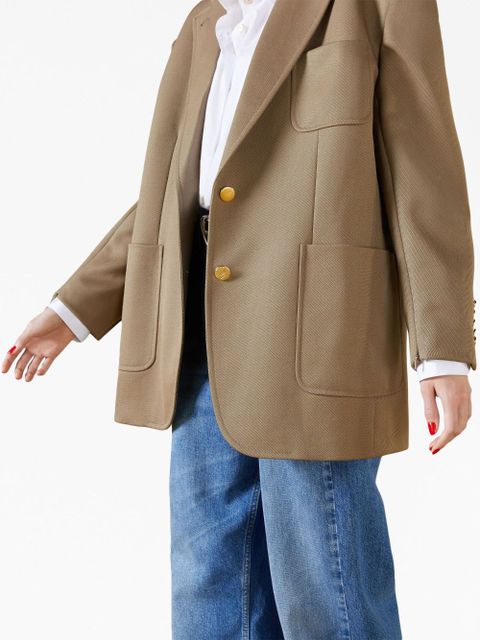 Gucci Horsebit-detail single-breasted blazer - Brown