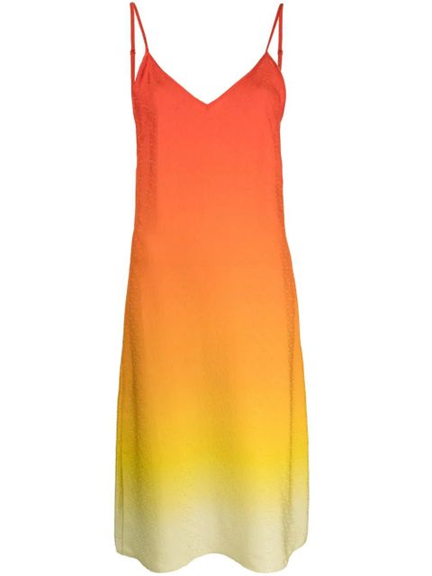 Casablanca gradient silk slip dress - Red - zdjęcie produktu nr 1