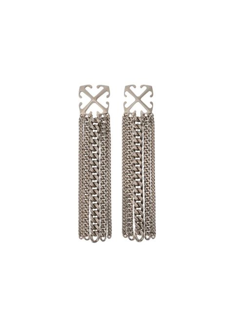 Off-White Arrow Chain Pendant Earrings - Silver - zdjęcie produktu nr 1