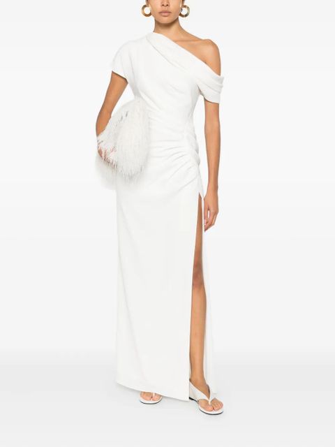 Simkhai Kally draped asymmetric-shoulder maxi dress - White