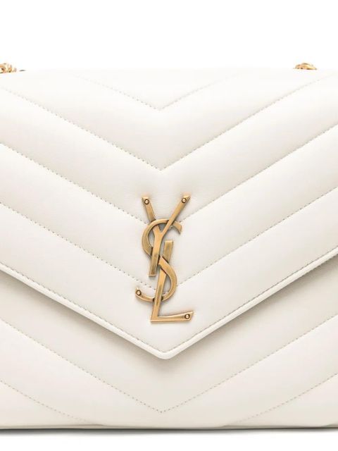 Saint Laurent large LouLou leather shoulder bag - Neutrals