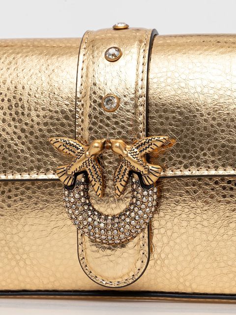 Pinko torebka skórzana kolor złoty 105353 A2WD - zdjęcie produktu nr 2