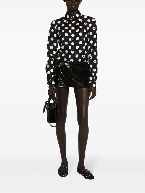 Dolce & Gabbana sequined low-rise miniskirt - Black - zdjęcie produktu nr 2