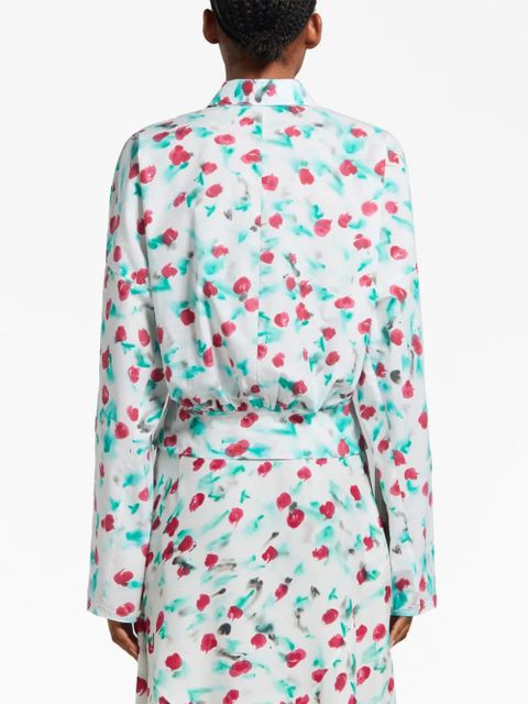 Marni floral-print cotton shirt - White