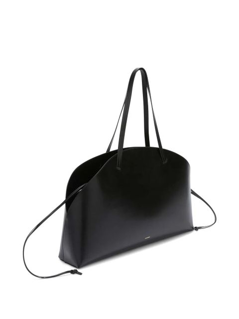 Jil Sander curve large shoulder bag - Black
