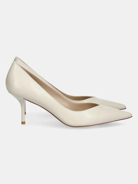 Answear.LAB szpilki skórzane kolor beżowy