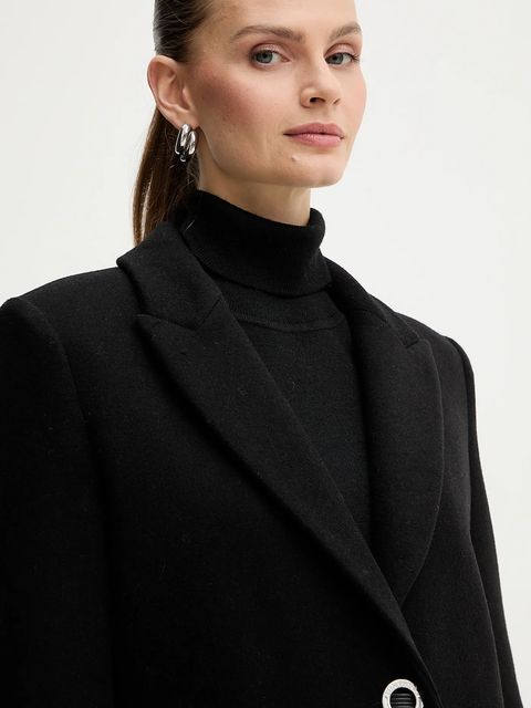 Armani Exchange płaszcz z dodatkiem wełny kolor czarny XW000716 AF16206