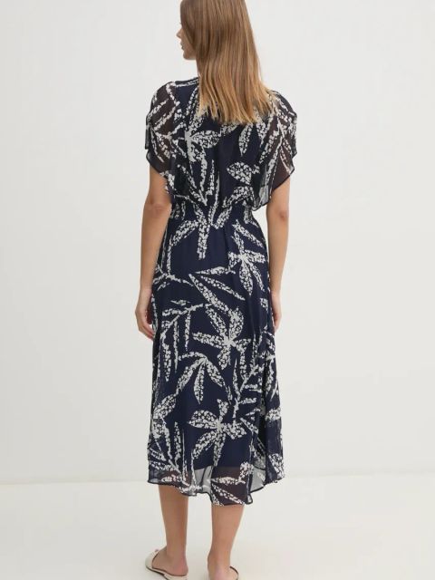 Dkny sukienka kolor granatowy midi rozkloszowana DD4A6765