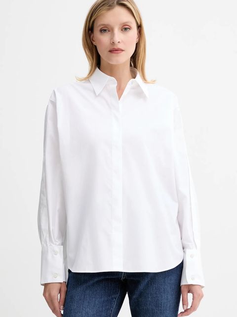 BOSS koszula bawełniana damska kolor biały relaxed z kołnierzykiem klasycznym 50548455 - zdjęcie produktu nr 1