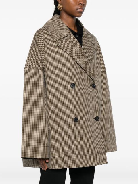 TOTEME double-breasted checked jacket - Brown