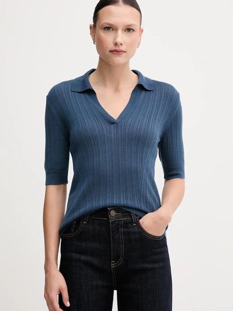 United Colors of Benetton polo damski kolor niebieski 123VD3018 - zdjęcie produktu nr 1