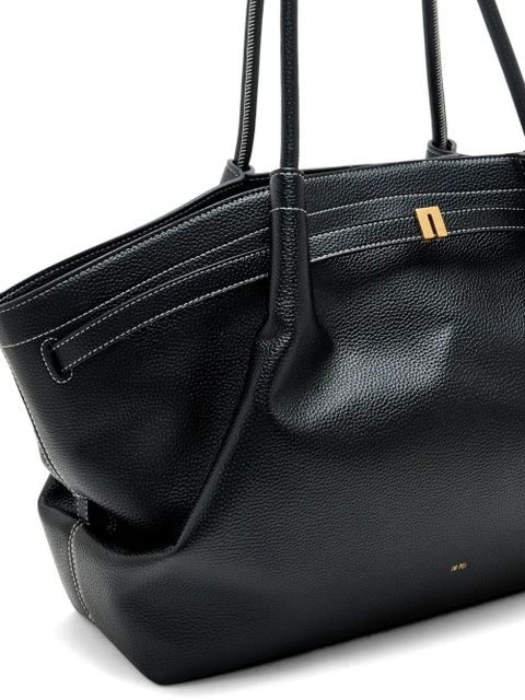 JW Pei large Hana grained contrast-stitch tote bag - Black - zdjęcie produktu nr 2