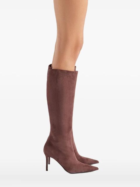 Giuseppe Zanotti 85mm Tamigi suede pointed-toe knee-high boots - Brown - zdjęcie produktu nr 2