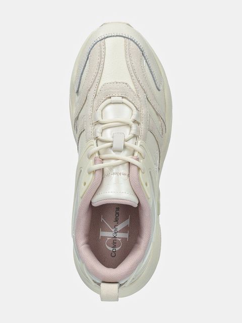 Calvin Klein Jeans sneakersy RETRO TENNIS LOW LACE ML MIX kolor biały YW0YW01566