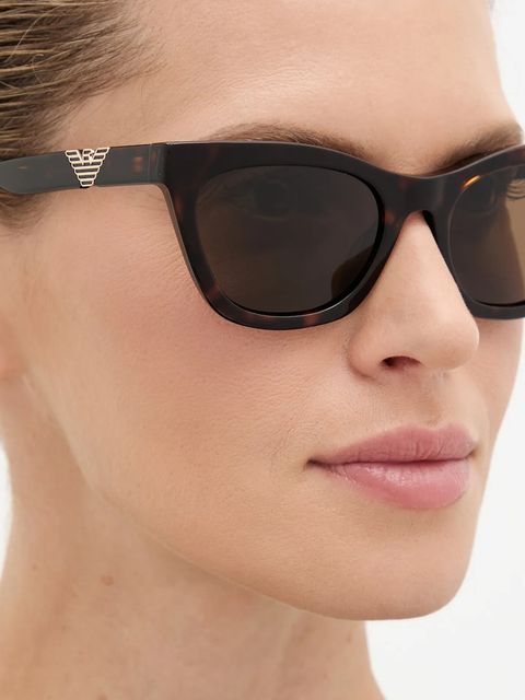 Emporio Armani okulary przeciwsłoneczne damskie kolor brązowy 0EA4259U
