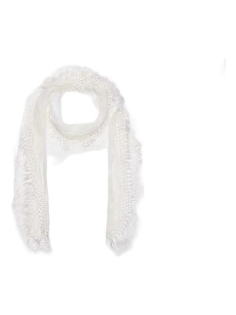 Blumarine fringed crochet scarf - White - zdjęcie produktu nr 2