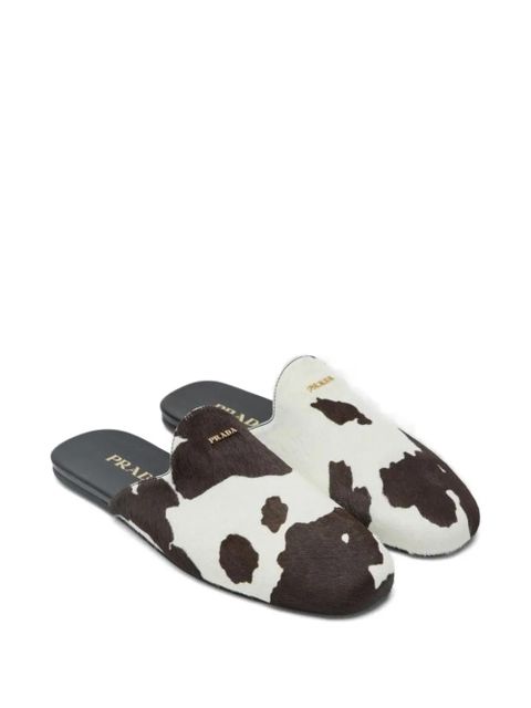 Prada cow-pattern mules - White - zdjęcie produktu nr 1
