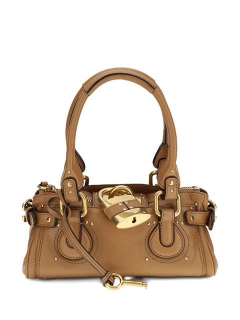Chloé grained leather padlock paddington shoulder bag - 209 - MUSTANG BROWN - zdjęcie produktu nr 1