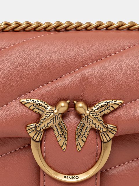 Pinko torebka skórzana kolor różowy 100040 A0F2