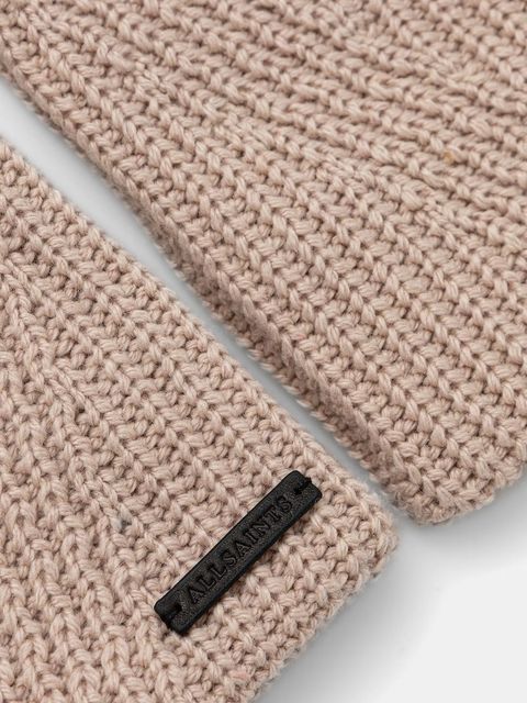 AllSaints rękawiczki z dodatkiem wełny damskie kolor beżowy 29AS101344 - zdjęcie produktu nr 2