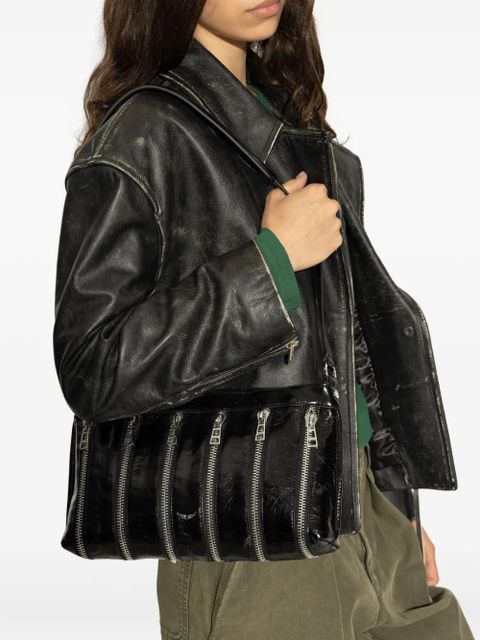 Zadig&Voltaire Sunny Moody multiple-zip leather shoulder bag - Black