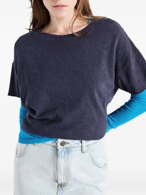 American Vintage Sonoma raw-edge T-shirt - Blue