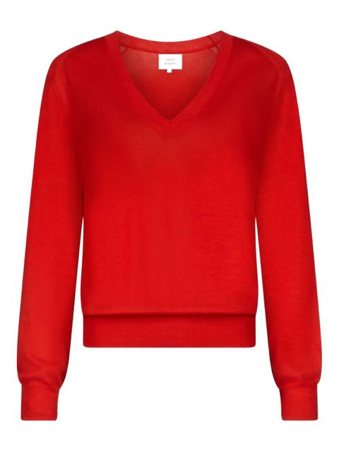 LouLou de Saison JULIO V-neck ribbed sweater - Red - zdjęcie produktu nr 1