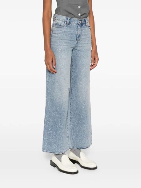 Maje crystal-embembellished straight-leg jeans - Blue