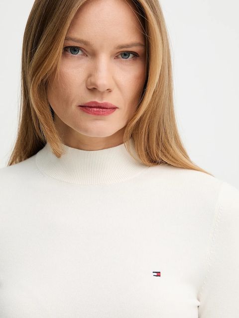 Tommy Hilfiger sweter damski kolor beżowy lekki WW0WW47462