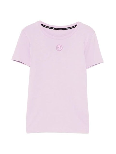 Marine Serre logo-embroidered crew neck T-shirt - Purple - zdjęcie produktu nr 1