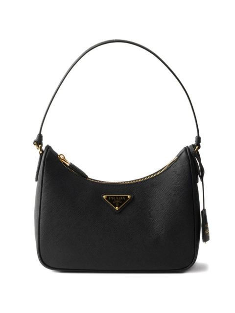 Prada Re-Edition leather shoulder bag - Black - zdjęcie produktu nr 1