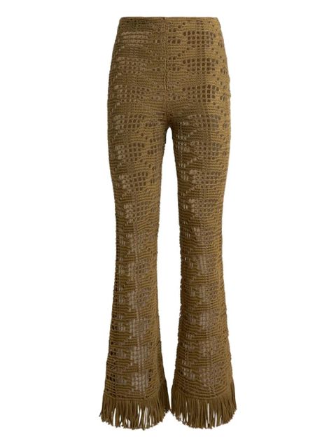 ETRO textured fringed trousers - Green - zdjęcie produktu nr 1