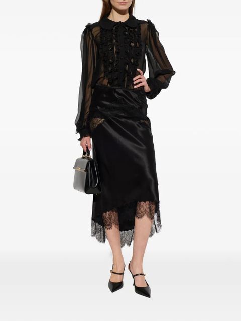 Dolce & Gabbana ruffled sheer blouse - Black - zdjęcie produktu nr 2