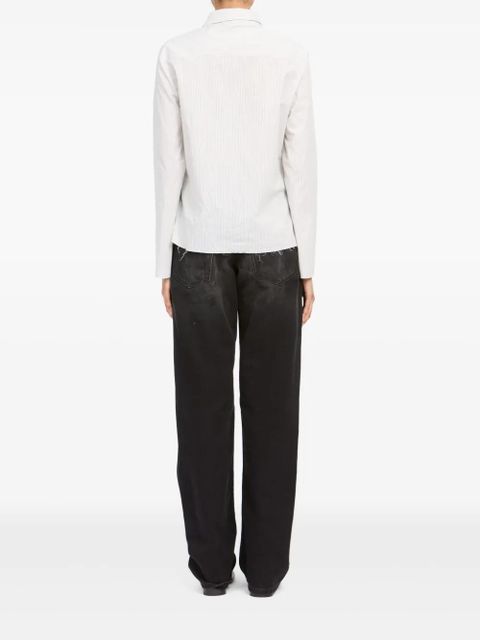 MM6 Maison Margiela striped long-sleeved shirt - White