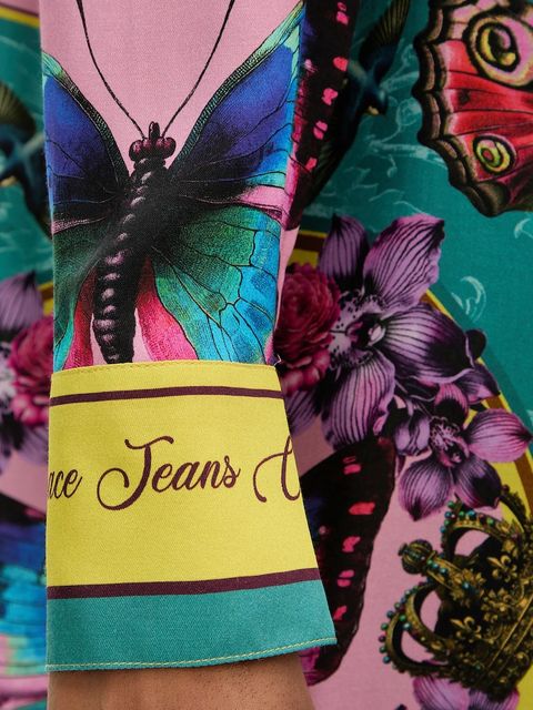 Versace Jeans Couture koszula damska kolor różowy regular z kołnierzykiem klasycznym 79HAL2P4 NS705