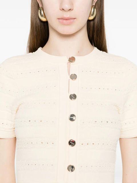 SANDRO button knitted mini dress - Neutrals