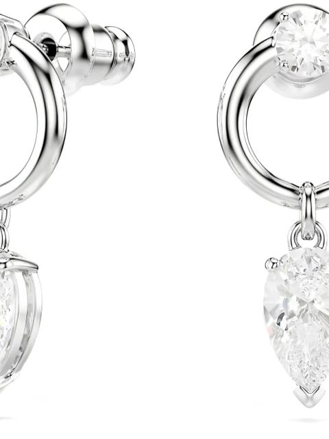 Swarovski pear-shaped zirconia earrings - Silver - zdjęcie produktu nr 2