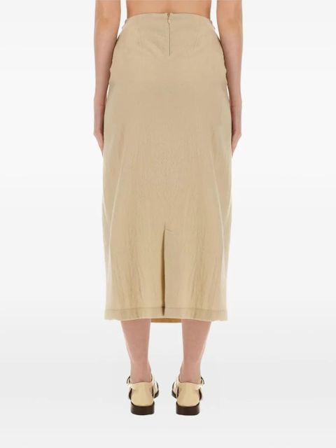 Alysi wrap-effect midi skirt - Neutrals