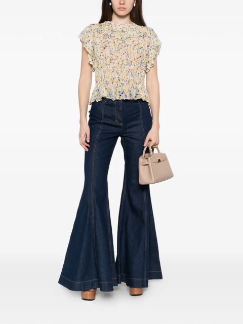 Ulla Johnson Athene ruffled floral-print blouse - Neutrals - zdjęcie produktu nr 2