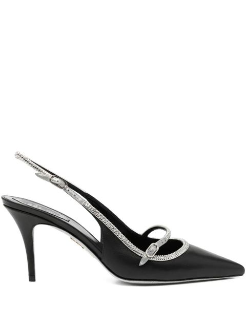 René Caovilla 80mm crystal-embellished pumps - Black - zdjęcie produktu nr 1