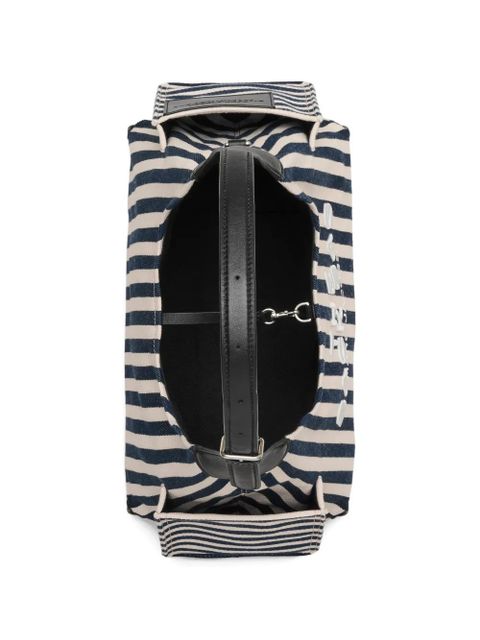 Marc Jacobs The Belted Canvas striped tote bag - Blue