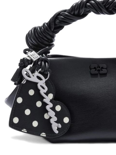 GANNI polka-dot heart keyring - Black