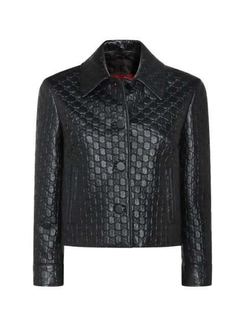 Gucci GG embossed leather jacket - Black - zdjęcie produktu nr 1