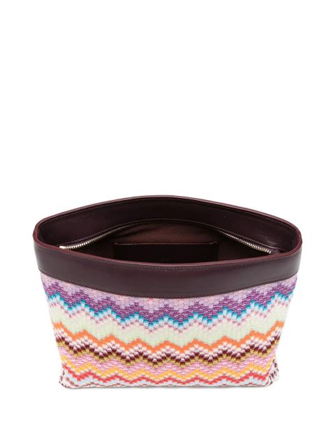 Missoni large Raschel zig zag clutch bag - Purple