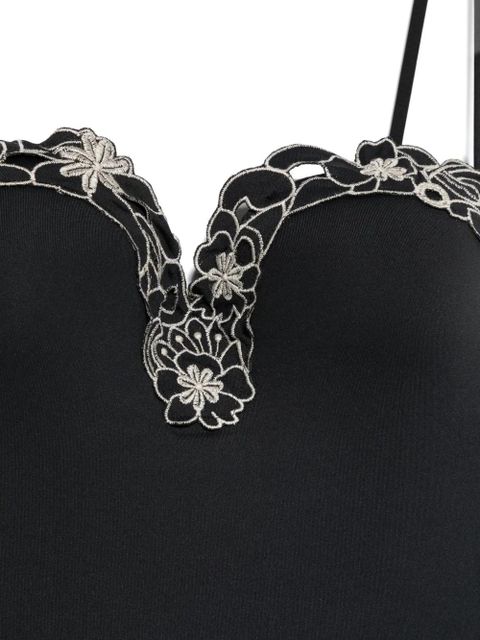 TWINSET floral-embroidered swimsuit - Black