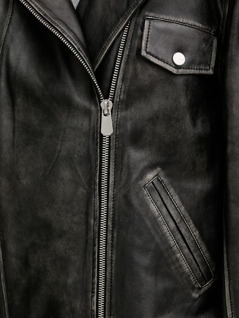 Pinko ramoneska skórzana kolor czarny przejściowa oversize 105369 A23U