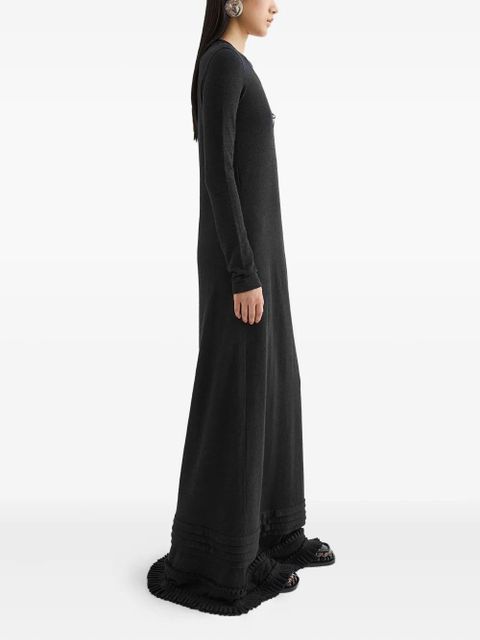 Jil Sander ruffle-detail maxi dress - Black