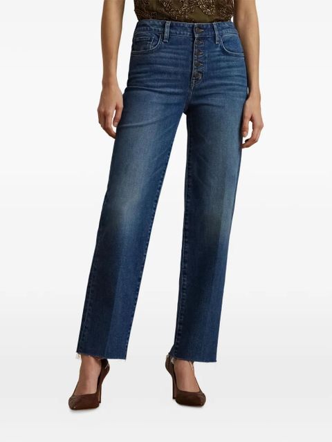 Lauren Ralph Lauren button frayed jeans - Blue