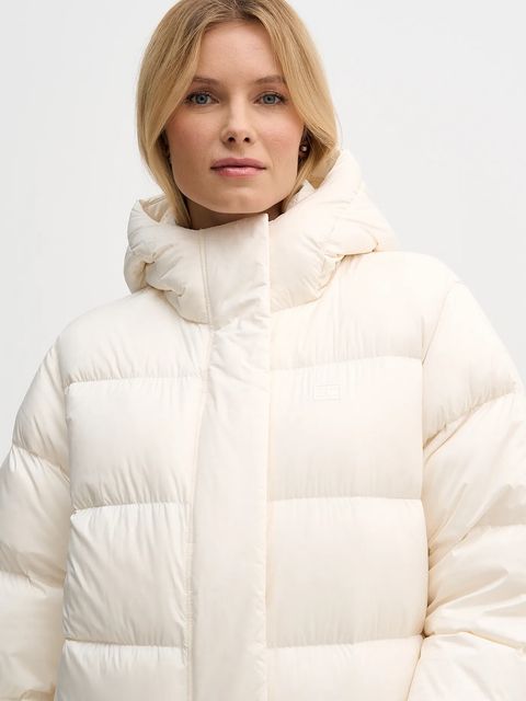 Tommy Hilfiger kurtka puchowa kolor beżowy zimowa WW0WW45739